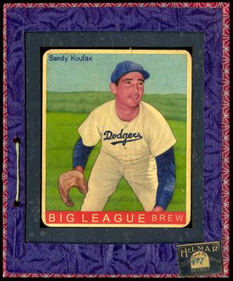 Picture, Helmar Brewing, R319-Helmar Card # 487, Sandy KOUFAX (HOF), Left hand clipped, Brooklyn Dodgers